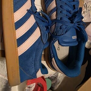 Adidas Blue and Pink Suede Sneakers